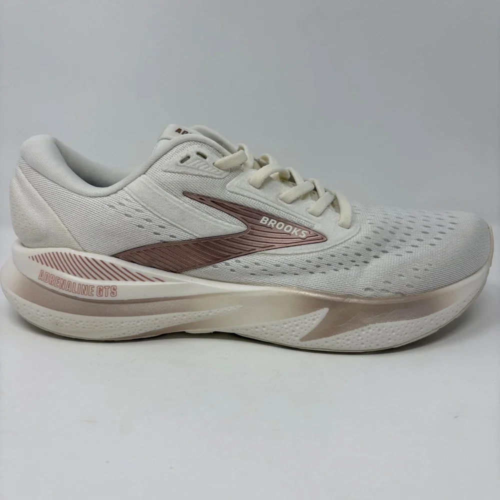 Brooks Adrenaline GTS 24 Women's Size 9 White Rose Gold Running Shoes Sneakers